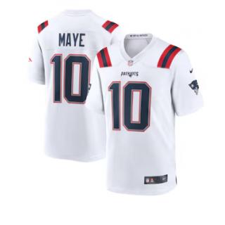 Drake Maye, New England Patriots Nike Jersey - White